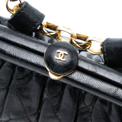 Quilted Lambskin Frame Bijoux Chain Kiss Lock Belt Bag