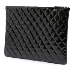 Large Quilted Patent O Case Clutch