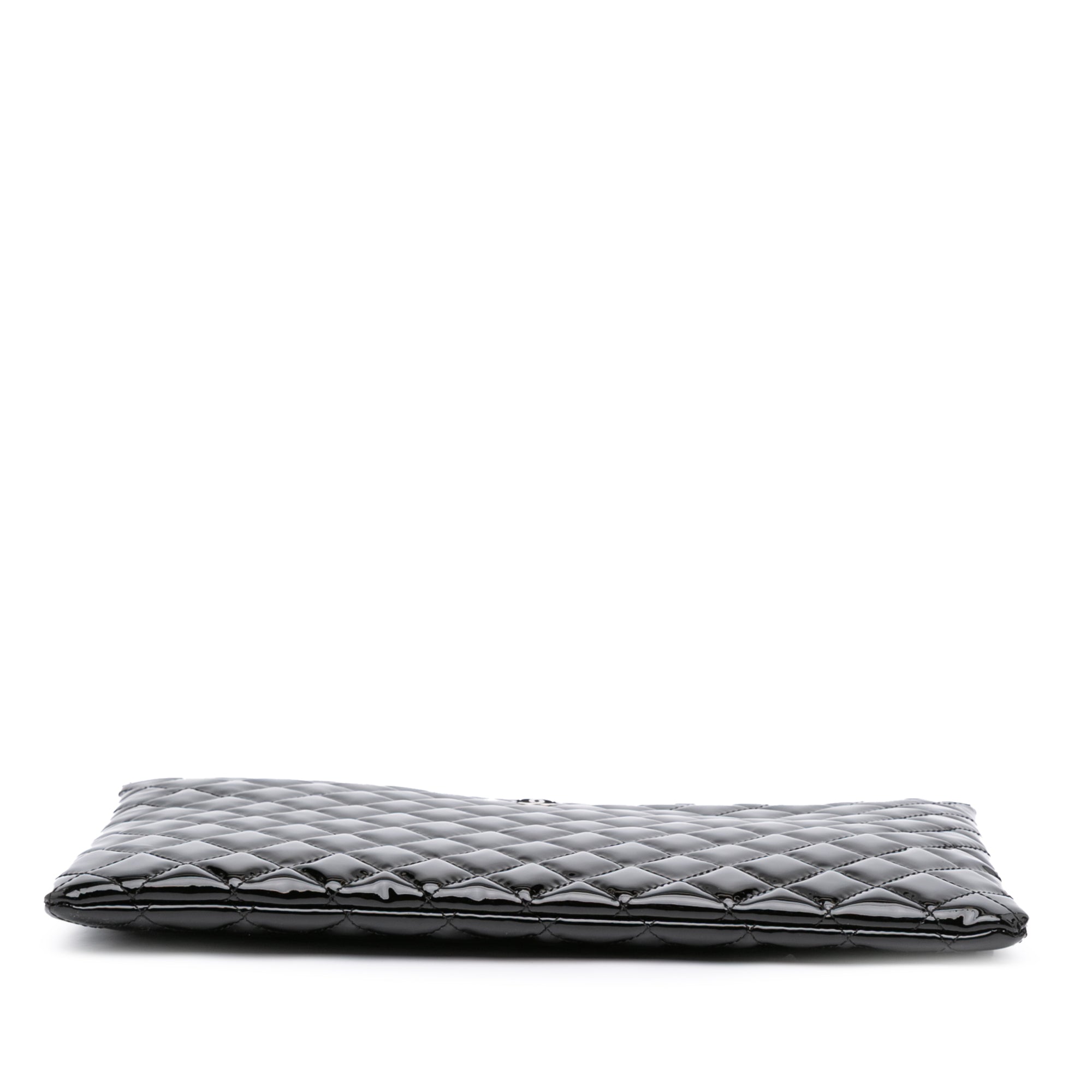 Large Quilted Patent O Case Clutch