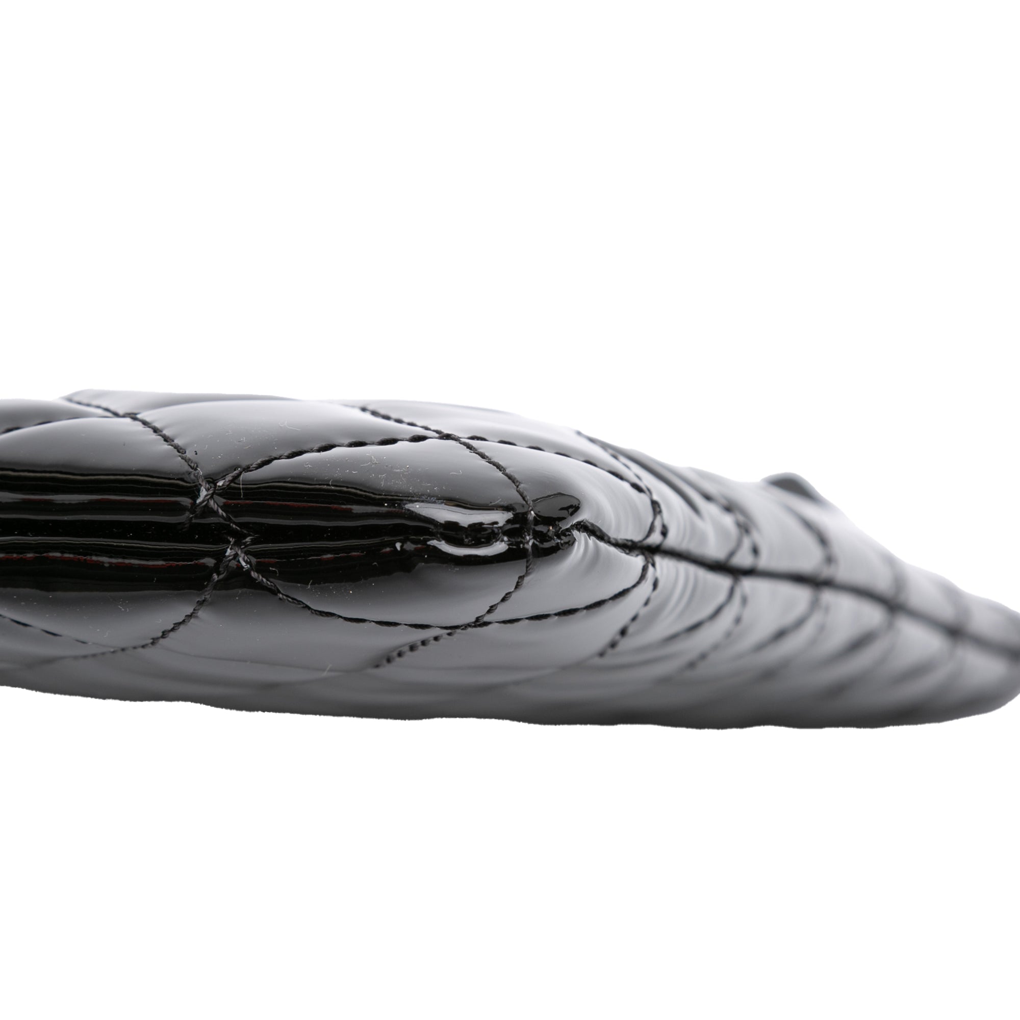 Large Quilted Patent O Case Clutch