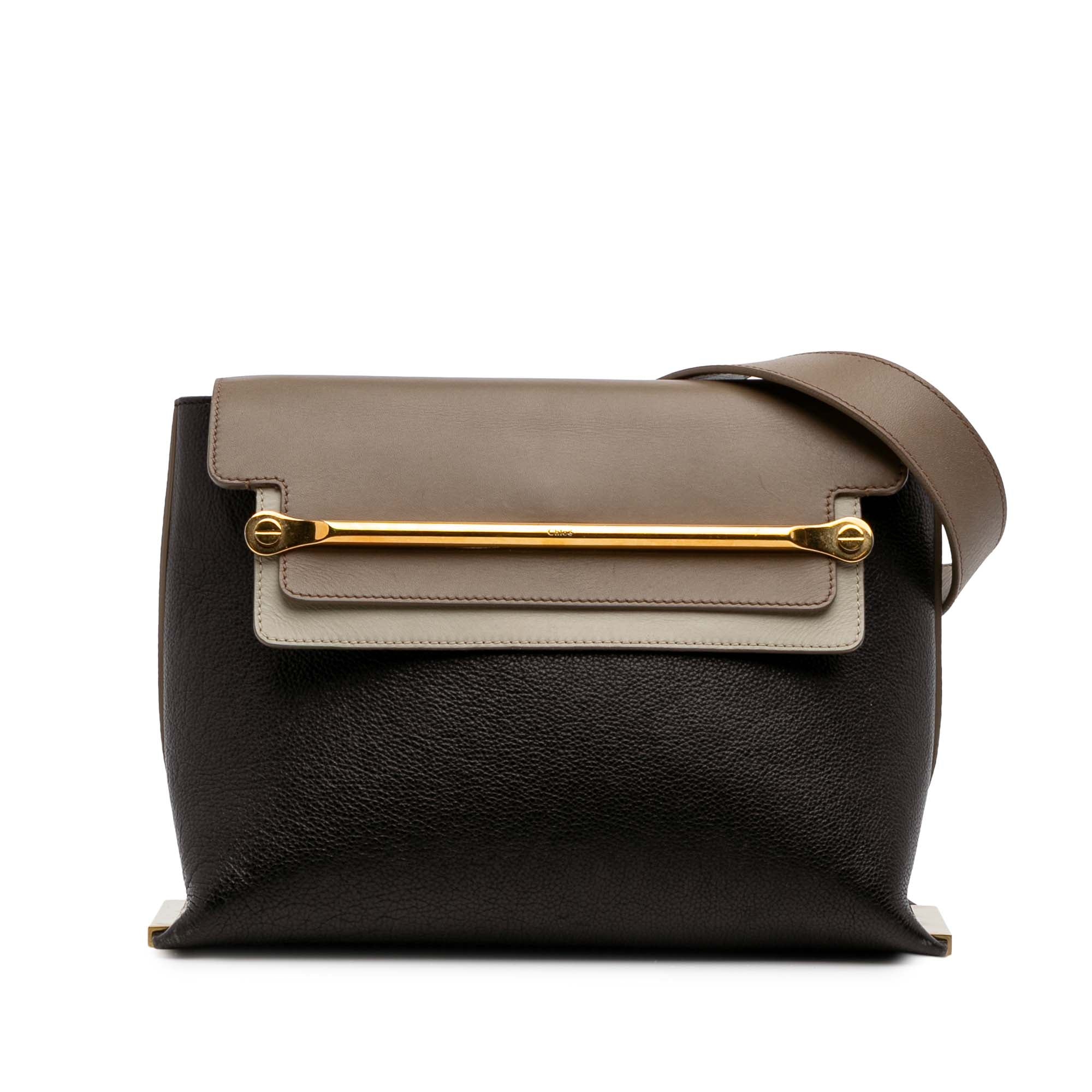 Medium Tricolor Leather Clare Shoulder Bag