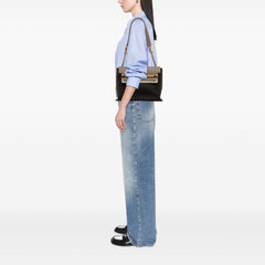 Medium Tricolor Leather Clare Shoulder Bag