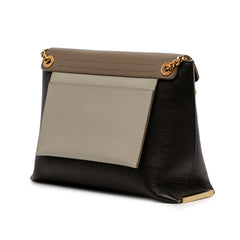 Medium Tricolor Leather Clare Shoulder Bag
