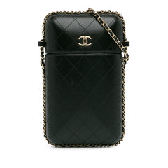 CC Quilted Lambskin Chain Around Phone Holder_0