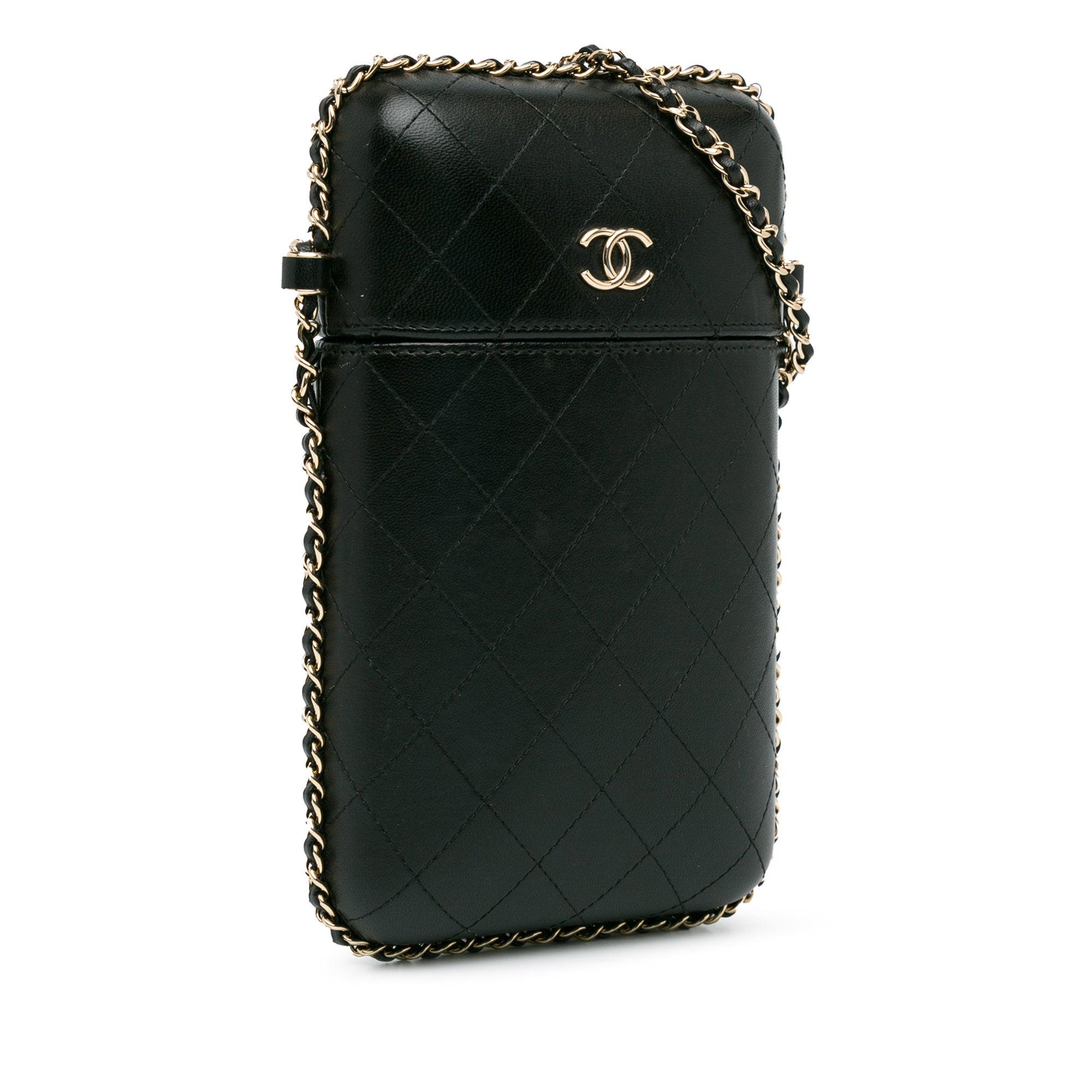 CC Quilted Lambskin Chain Around Phone Holder_1