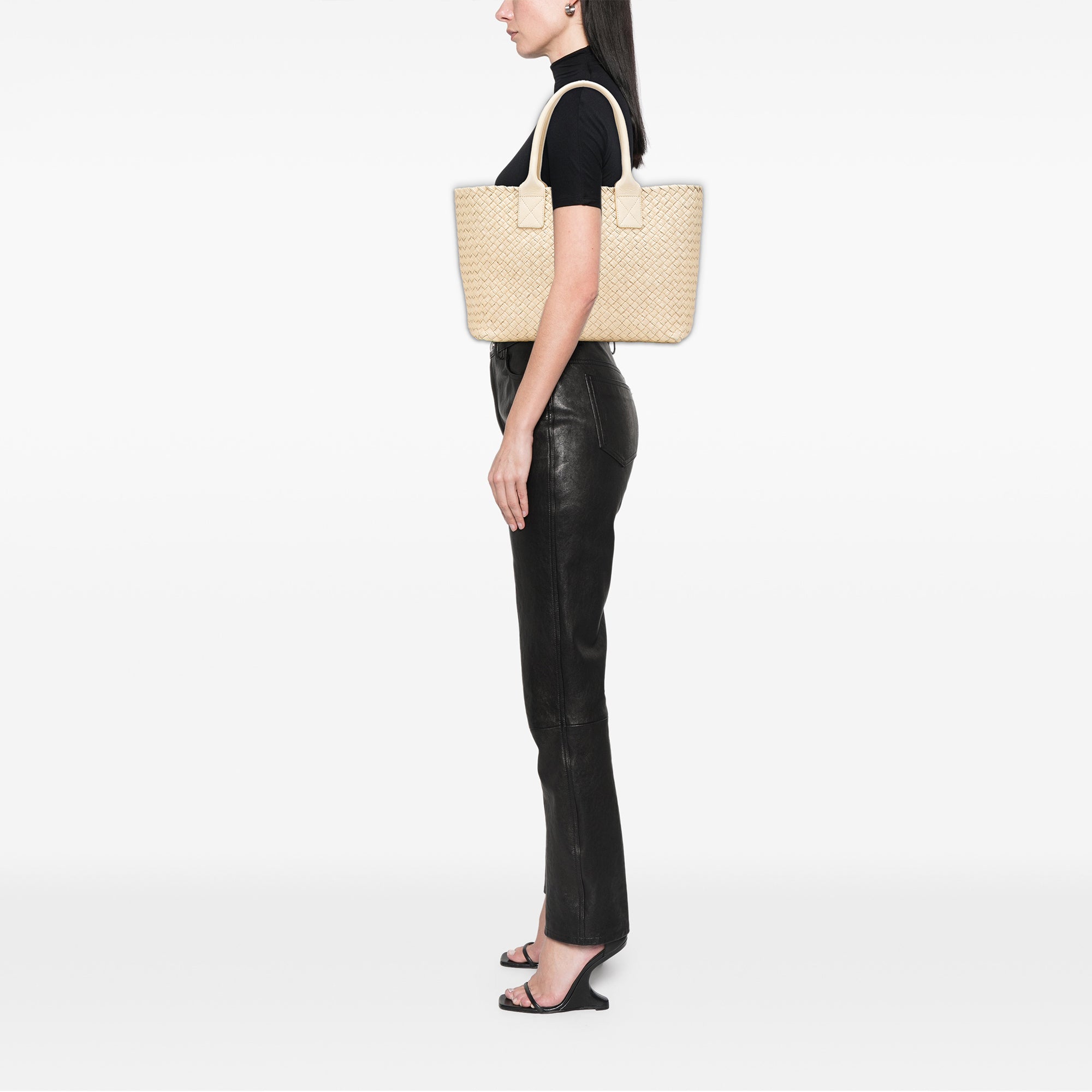 Small Lambskin Intreccio Cabat Tote