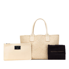 Small Lambskin Intreccio Cabat Tote