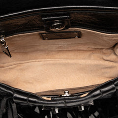 Vitello Shine Fringe Studded Flap Hobo