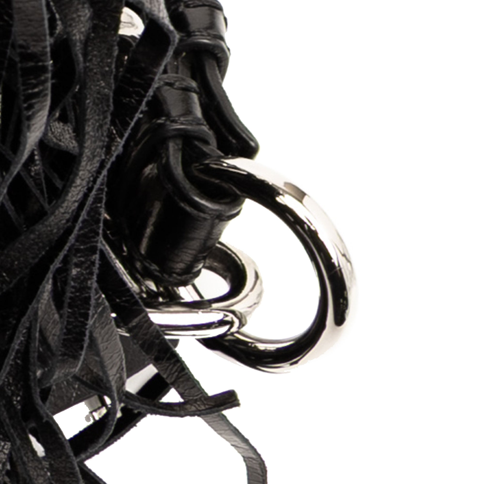 Vitello Shine Fringe Studded Flap Hobo