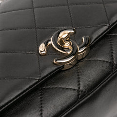 Large Lambskin Twist Chain Enamel CC Flap