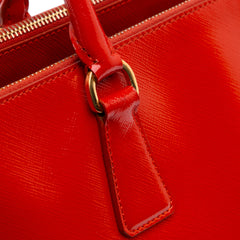 Medium Saffiano Vernice Galleria Double Zip Satchel