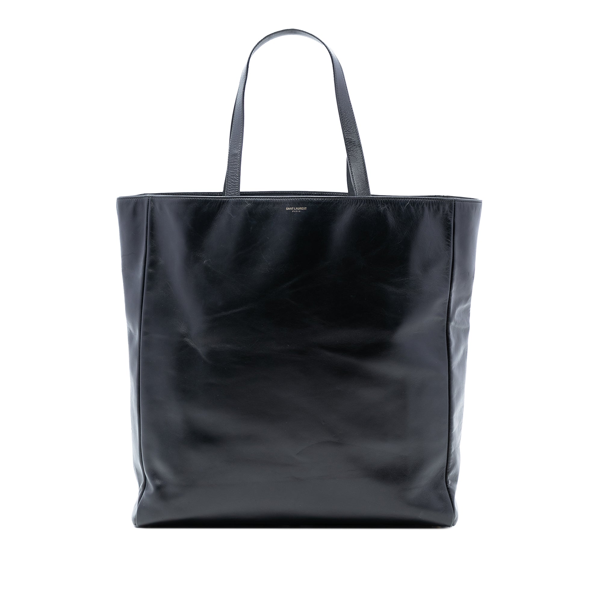 Leather Reversible North South Shopper Tote