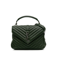 Medium Monogram Chevron Quilted Lambskin College Satchel