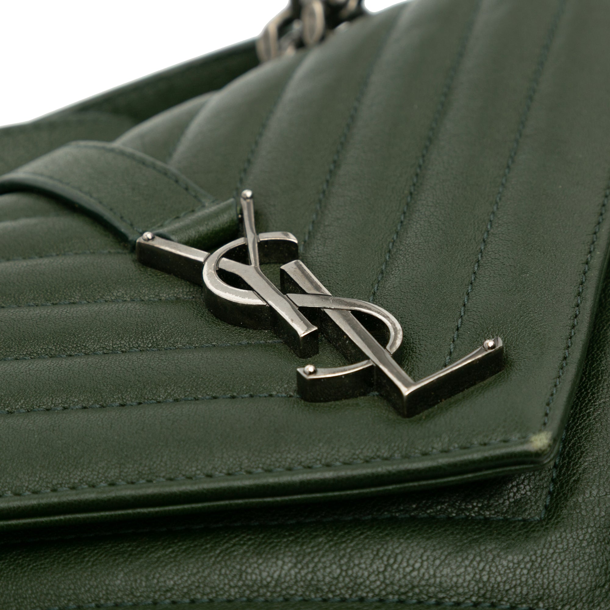 Medium Monogram Chevron Quilted Lambskin College Satchel