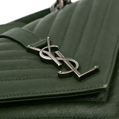 Medium Monogram Chevron Quilted Lambskin College Satchel
