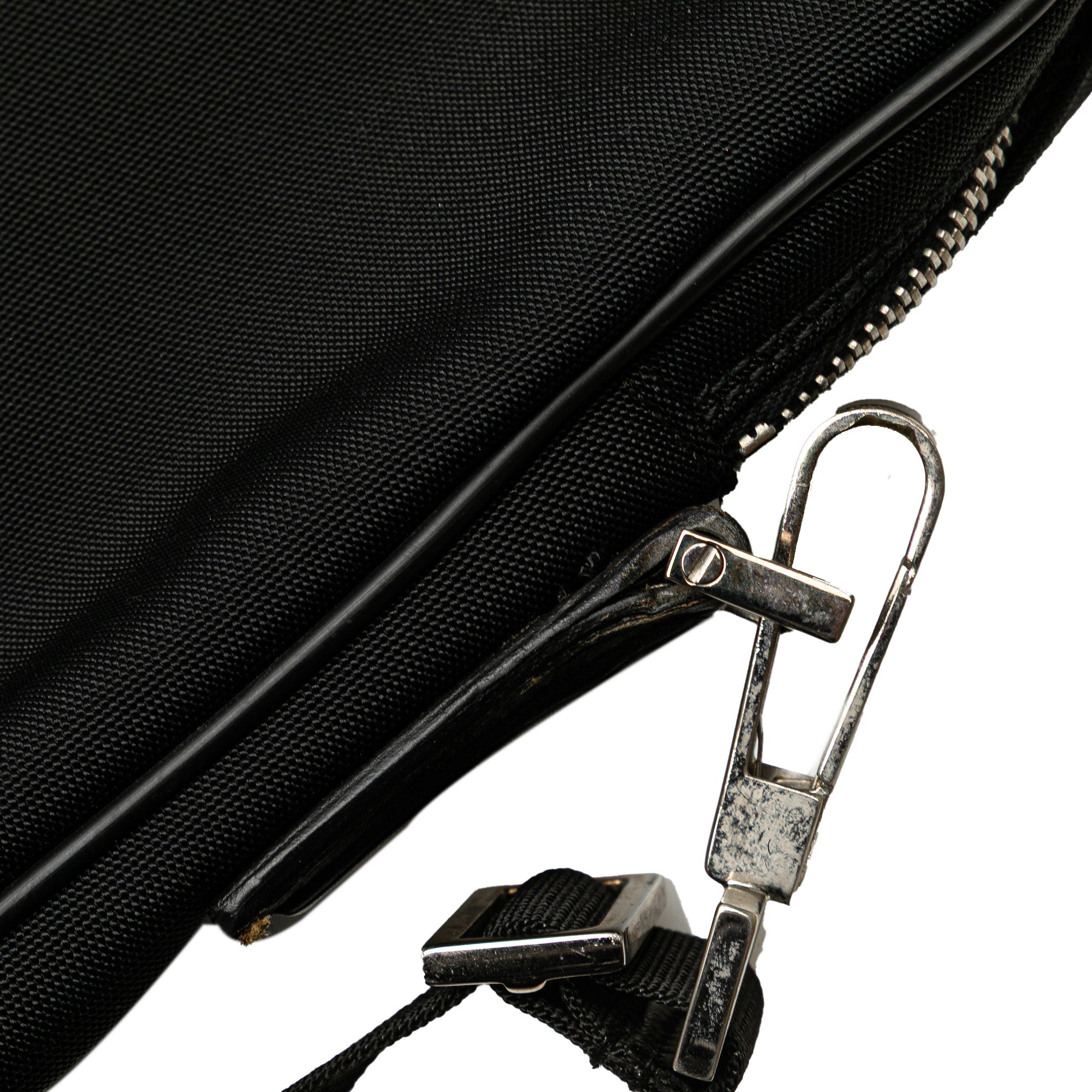 Leather Trimmed Nylon Laptop Bag