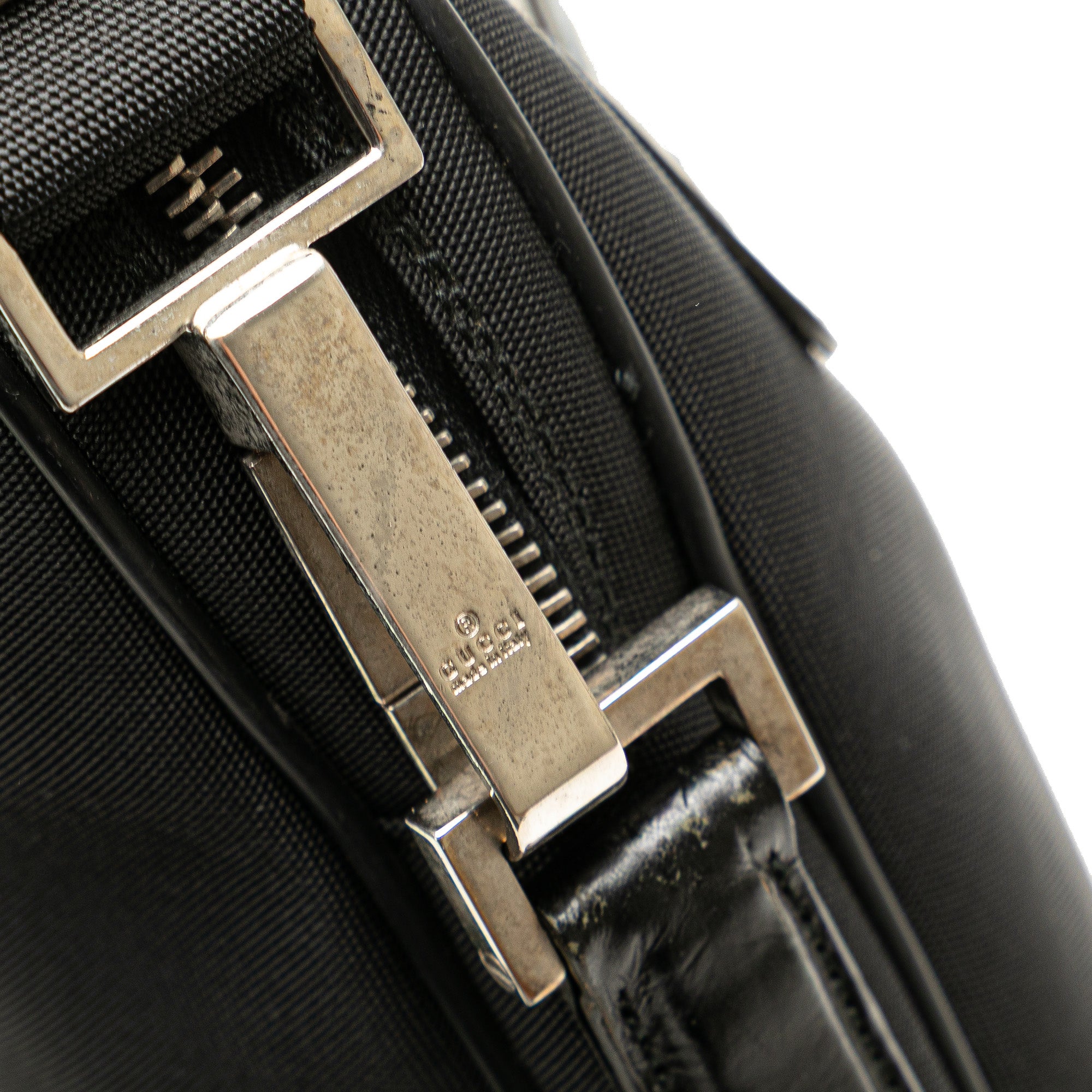 Leather Trimmed Nylon Laptop Bag