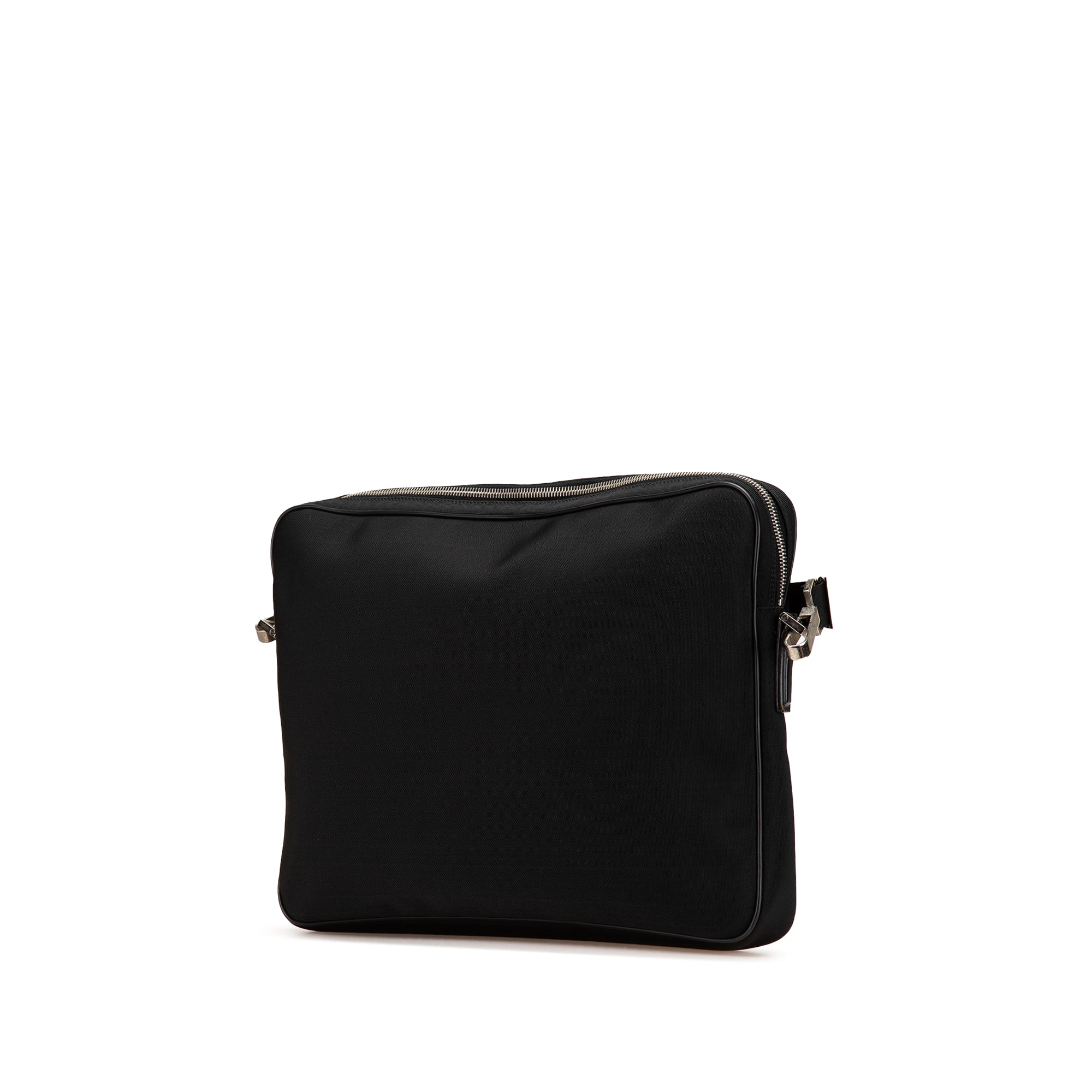 Leather Trimmed Nylon Laptop Bag
