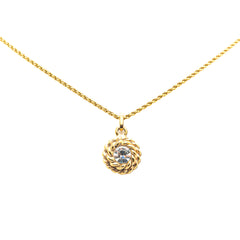 Gold Plated Rhinestone Pendant Necklace
