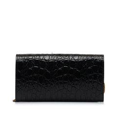 Croc Embossed Leather Wallet On Chain_2