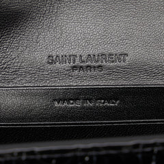 Croc Embossed Leather Wallet On Chain_5