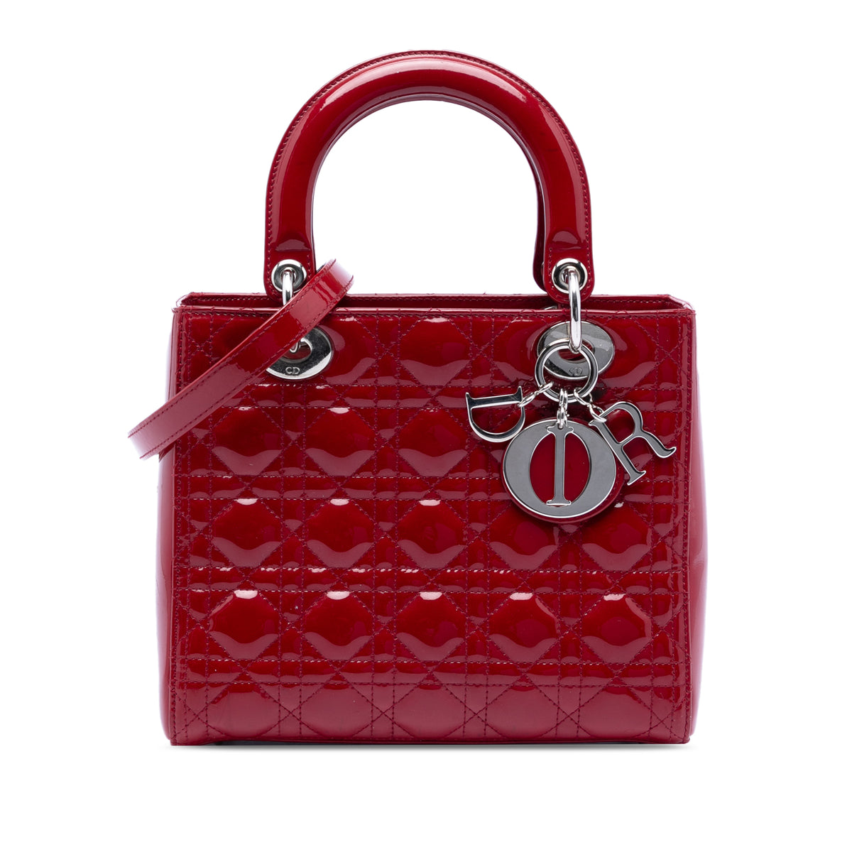 Medium Patent Cannage Lady Dior