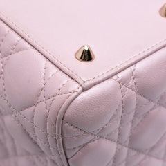 Medium Pearlescent Lambskin Cannage Lady Dior