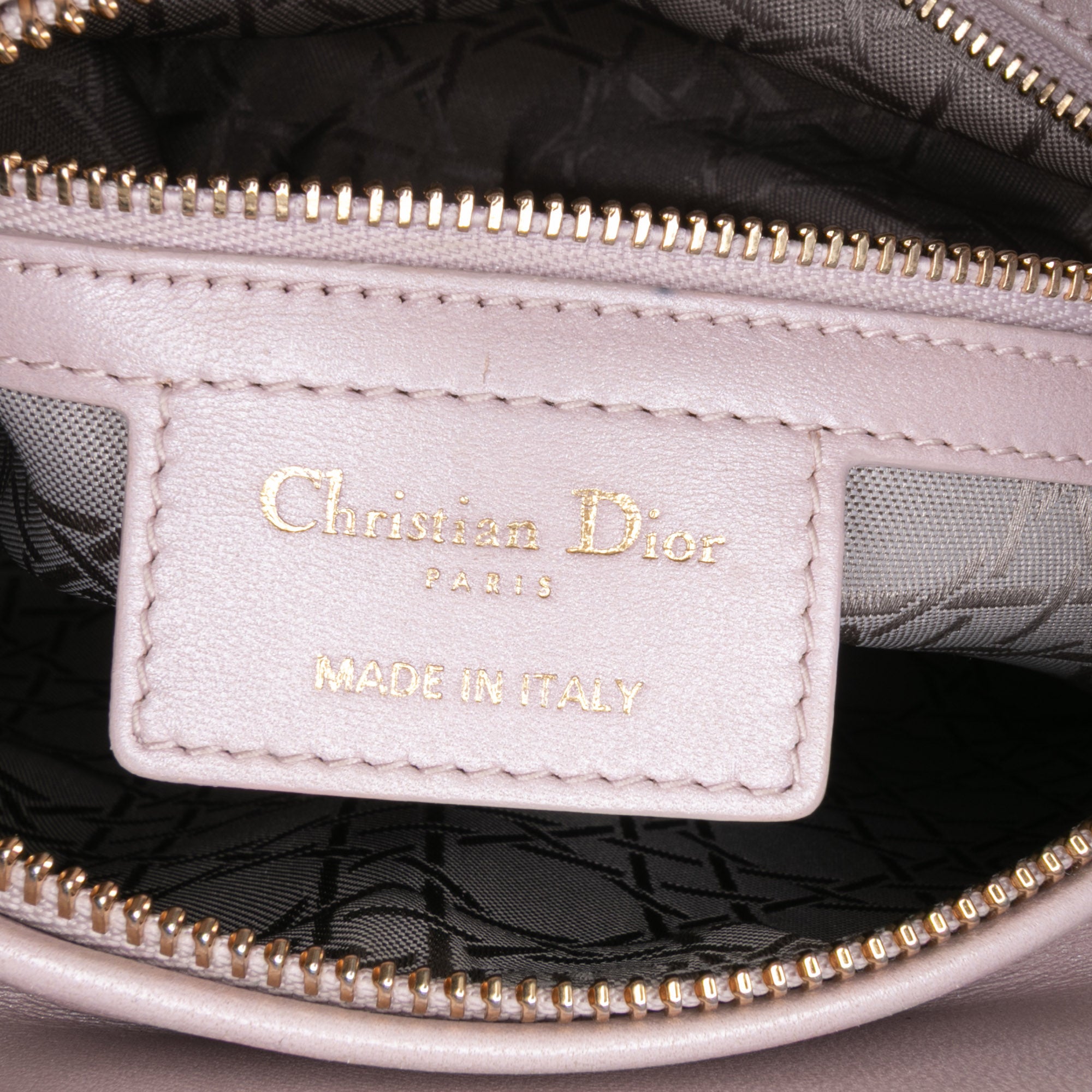Medium Pearlescent Lambskin Cannage Lady Dior