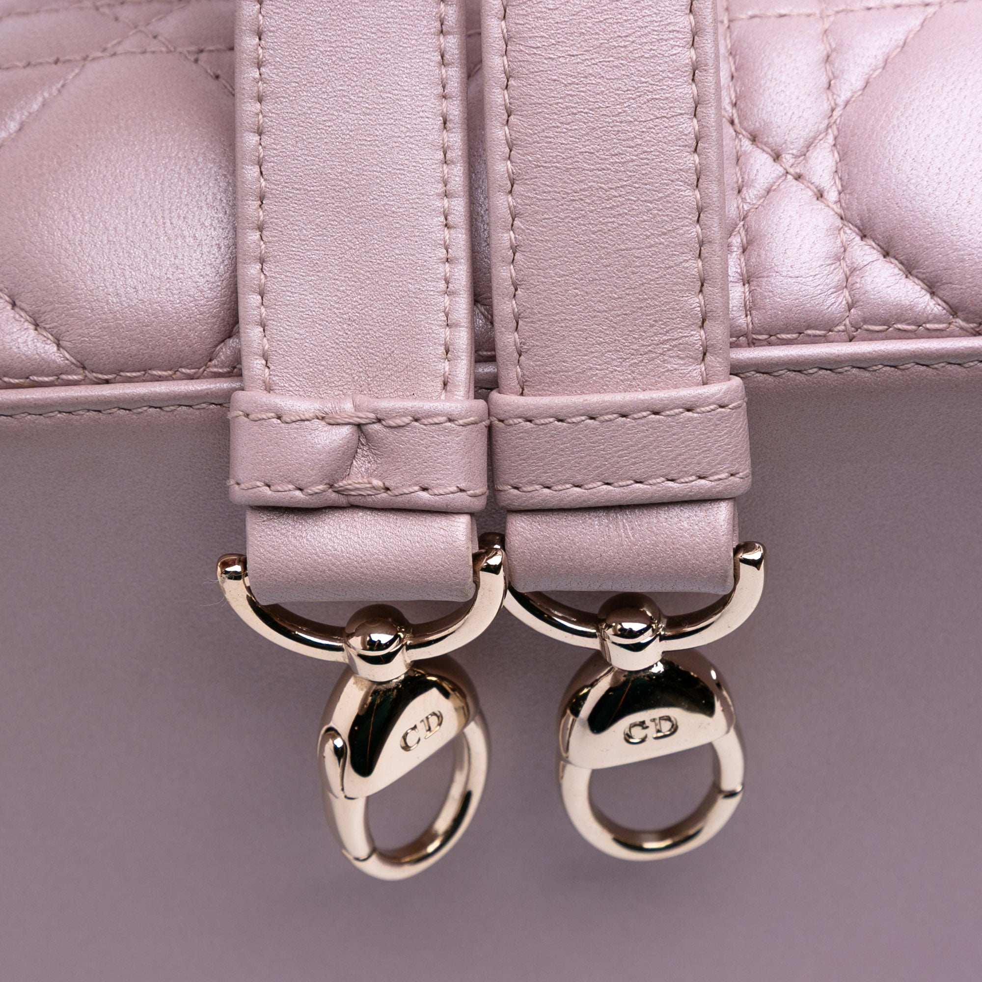 Medium Pearlescent Lambskin Cannage Lady Dior