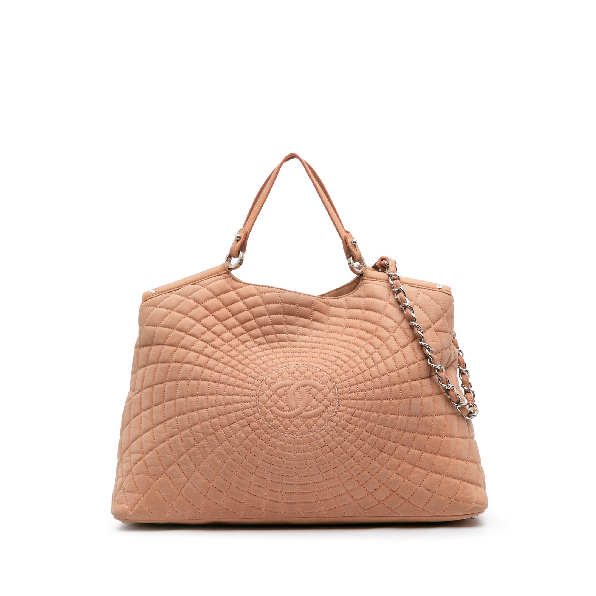 Large Quilted Iridescent Calfskin Sea Hit Tote