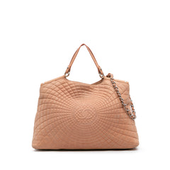 Large Quilted Iridescent Calfskin Sea Hit Tote