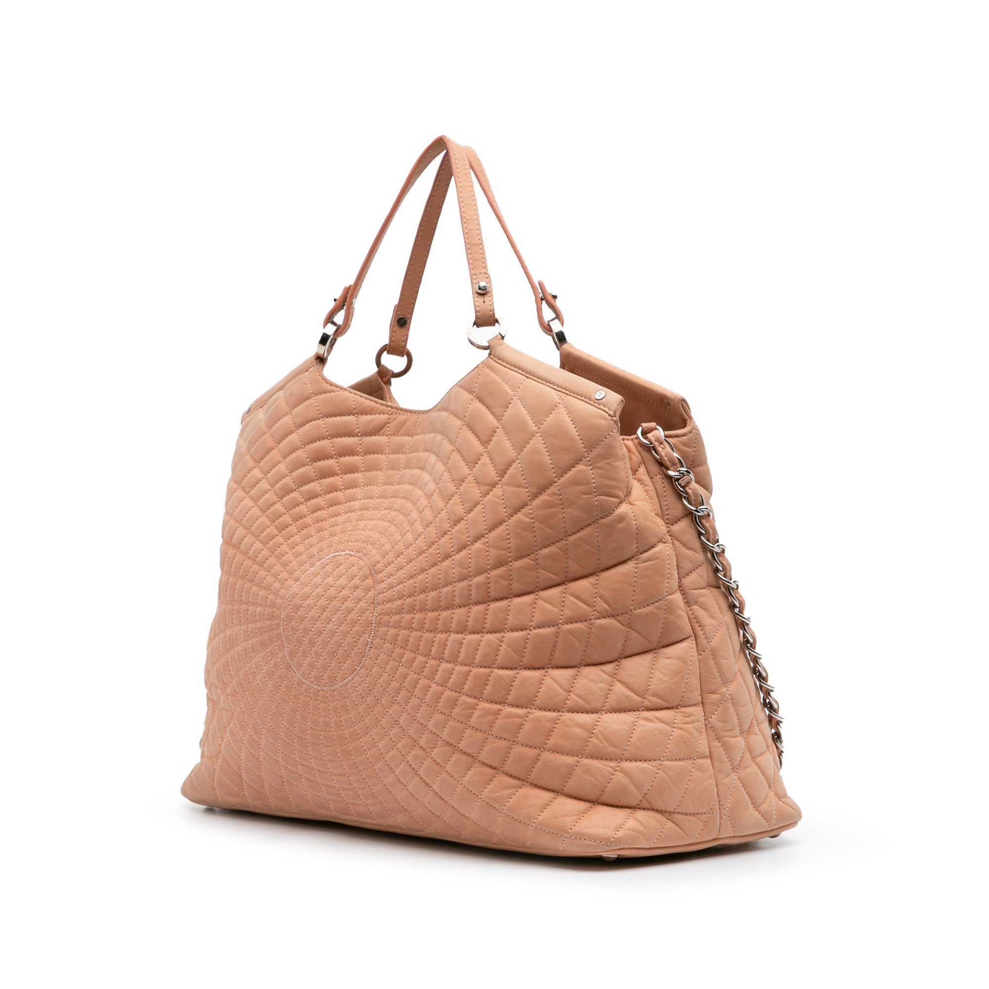 Large Quilted Iridescent Calfskin Sea Hit Tote