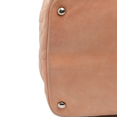 Large Quilted Iridescent Calfskin Sea Hit Tote