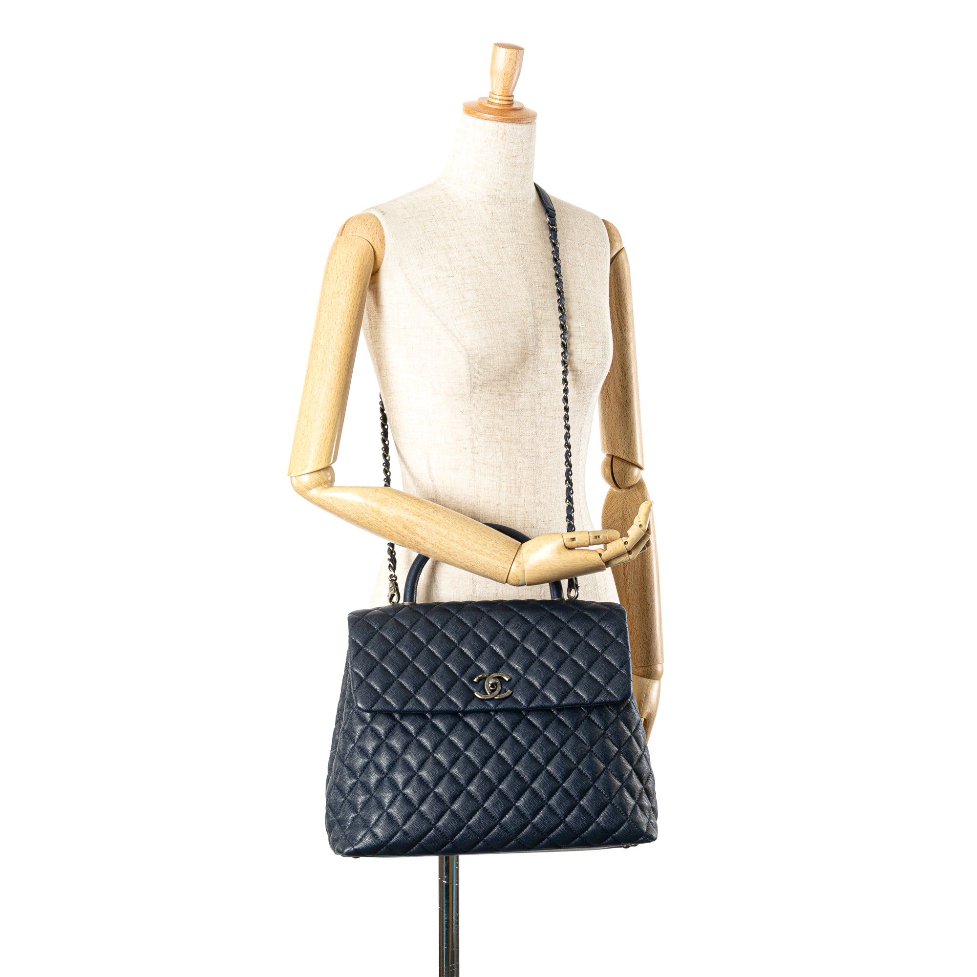 Large Caviar Coco Top Handle Bag
