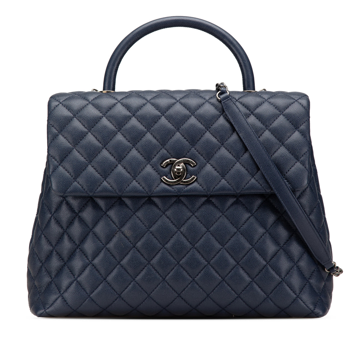 Large Caviar Coco Top Handle Bag