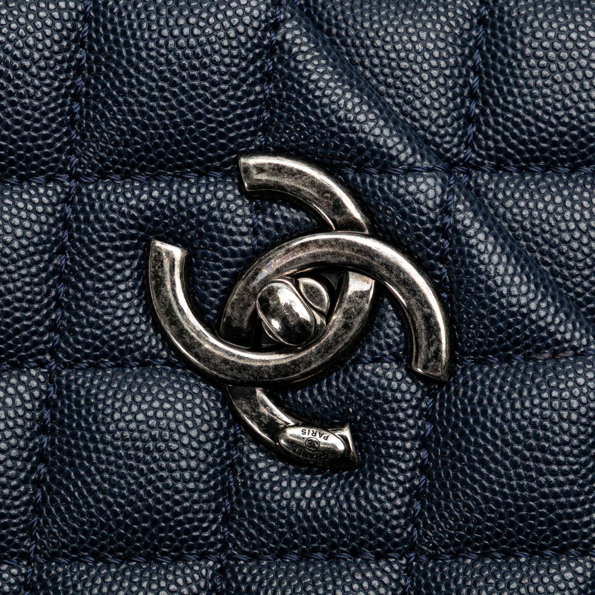 Large Caviar Coco Top Handle Bag