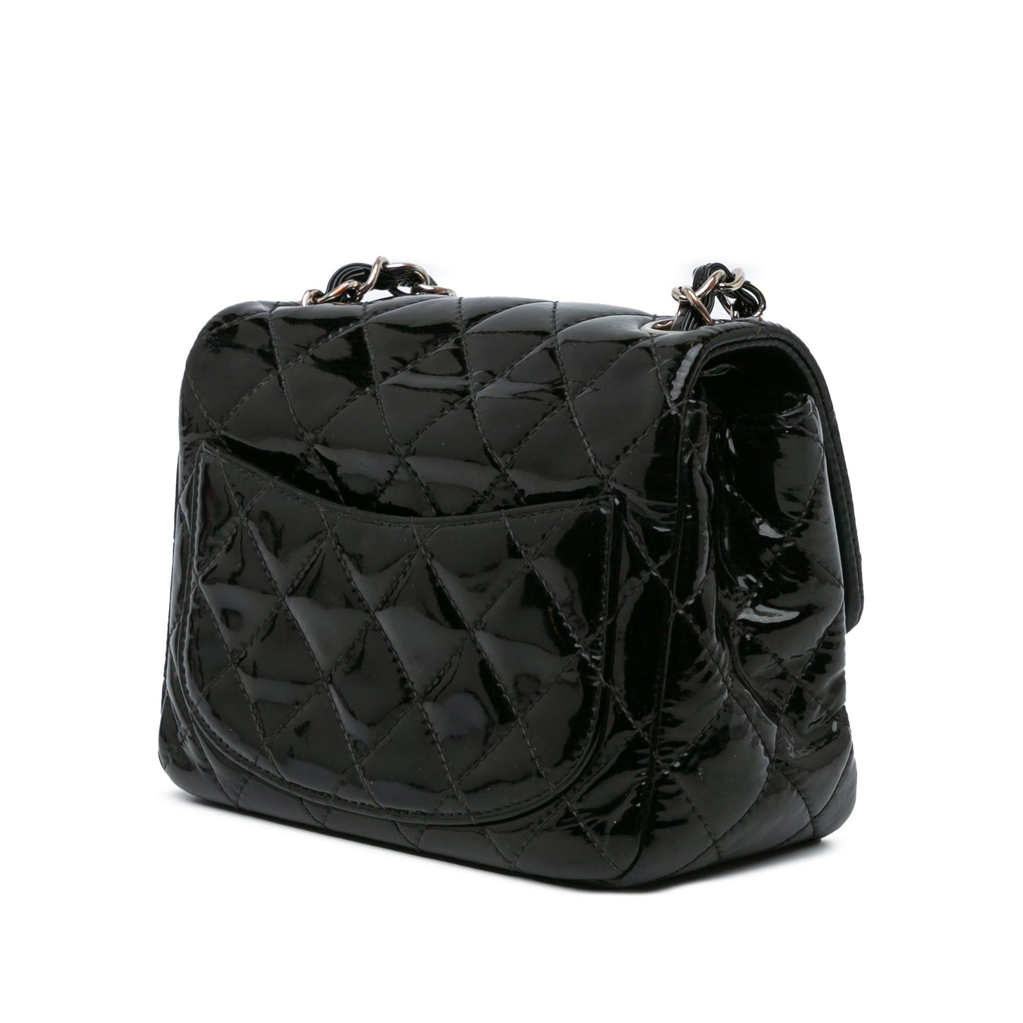 Mini Square Classic Patent Single Flap