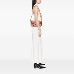 Zucca Embroidered Canvas Baguette Satchel