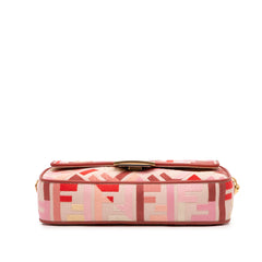 Zucca Embroidered Canvas Baguette Satchel