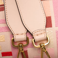 Zucca Embroidered Canvas Baguette Satchel