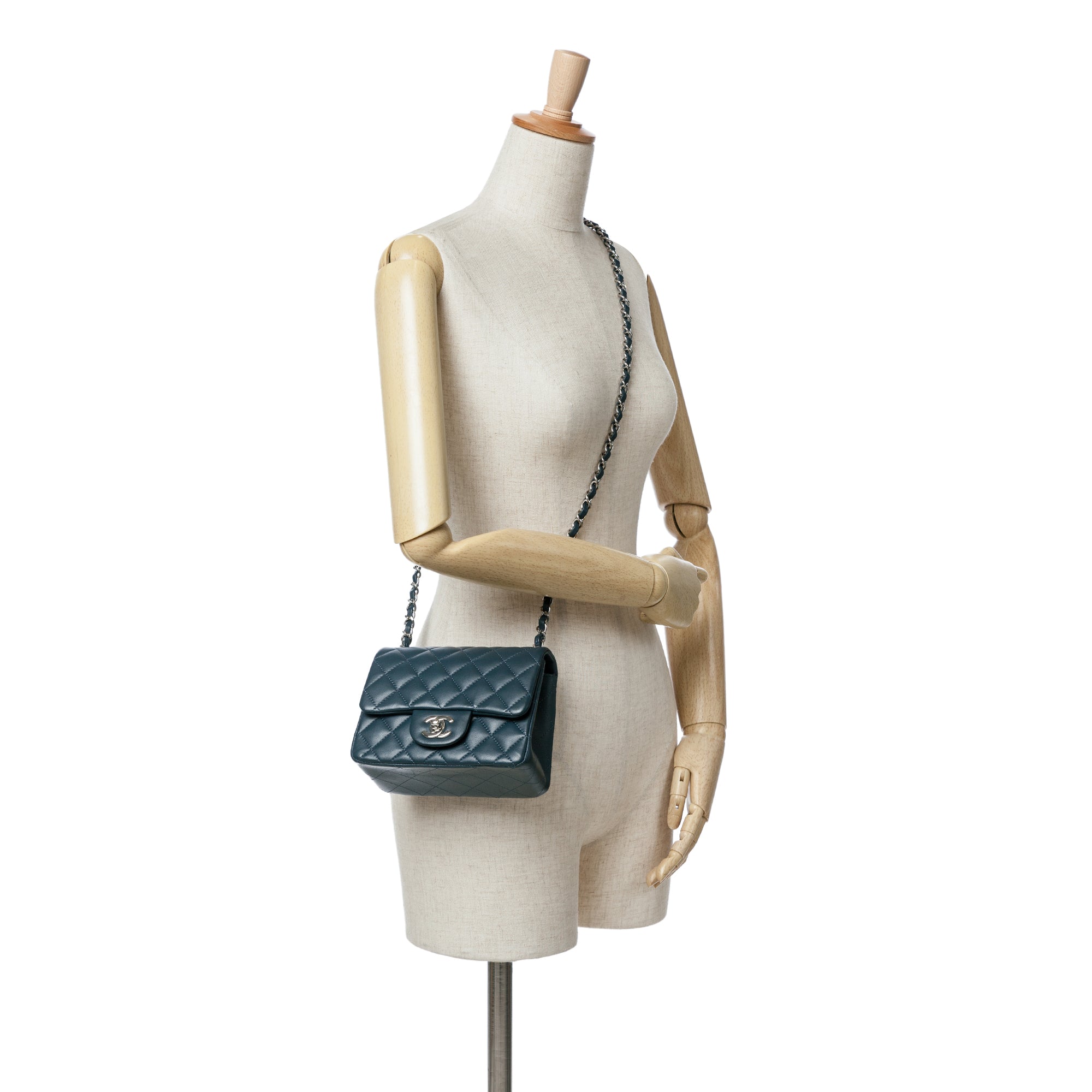 Mini Square Classic Lambskin Single Flap