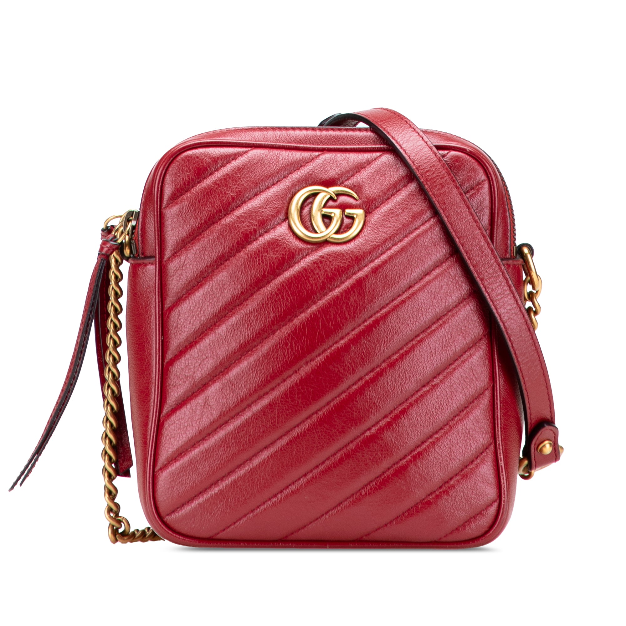 GG Marmont Matelasse Leather Double Zip Crossbody
