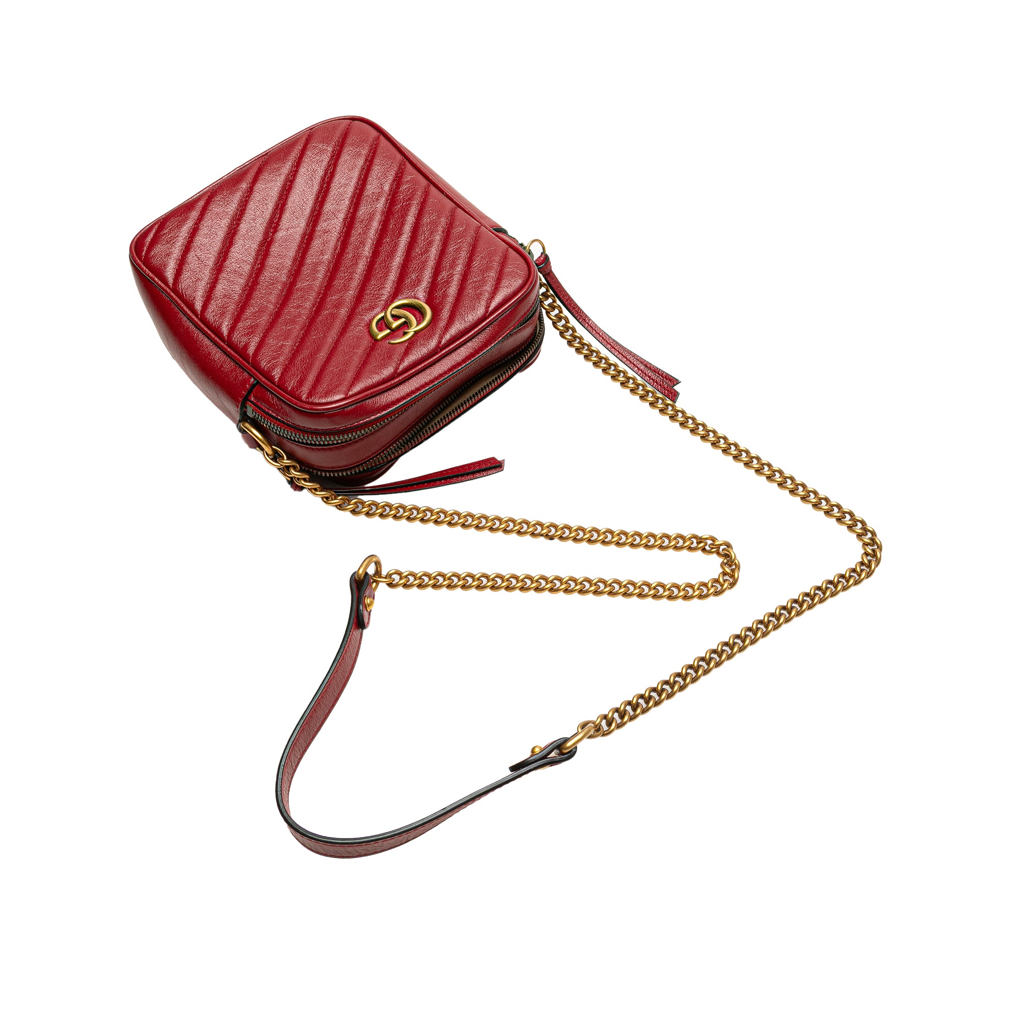 GG Marmont Matelasse Leather Double Zip Crossbody