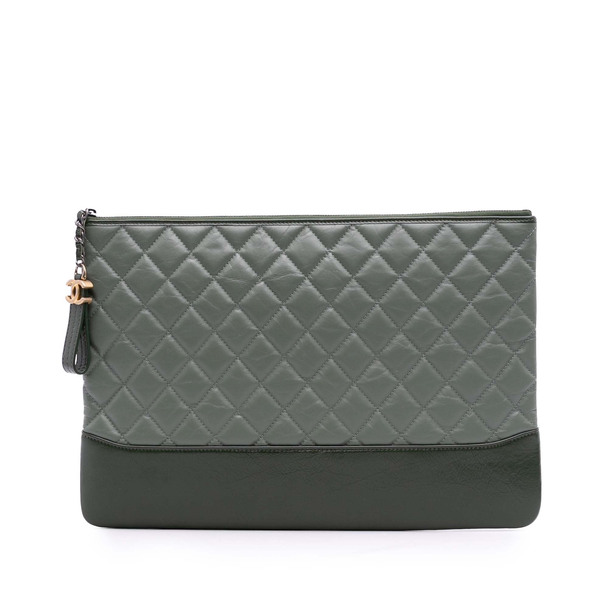 Large Aged Calfskin Gabrielle O Case Clutch