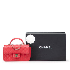 Mini Rectangular Lambskin Top Handle Single Flap