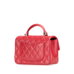 Mini Rectangular Lambskin Top Handle Single Flap