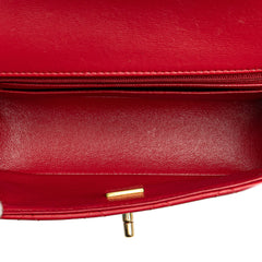 Mini Rectangular Lambskin Top Handle Single Flap
