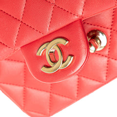 Mini Rectangular Lambskin Top Handle Single Flap