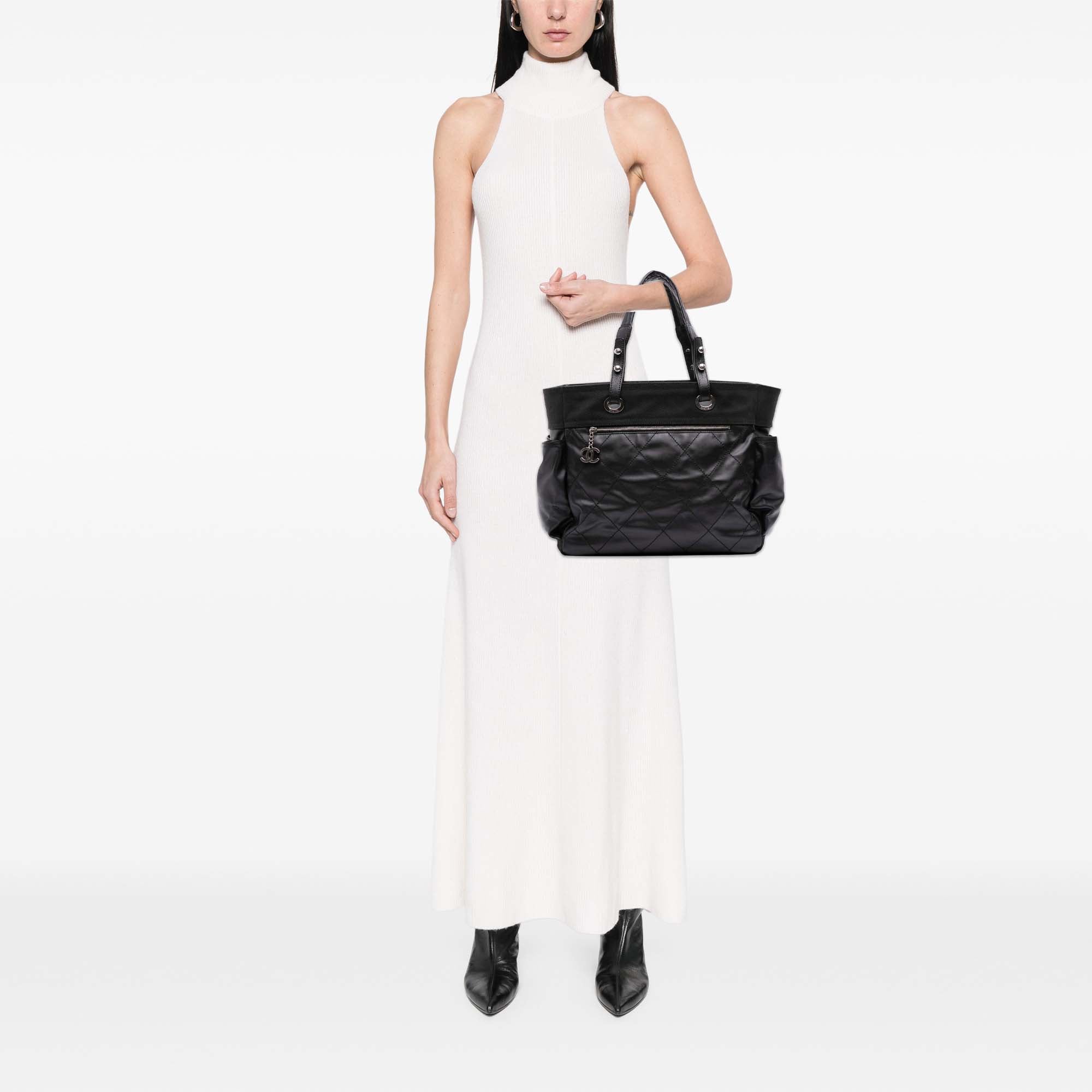 Paris Biarritz Large Quilted Coated Canvas Tote