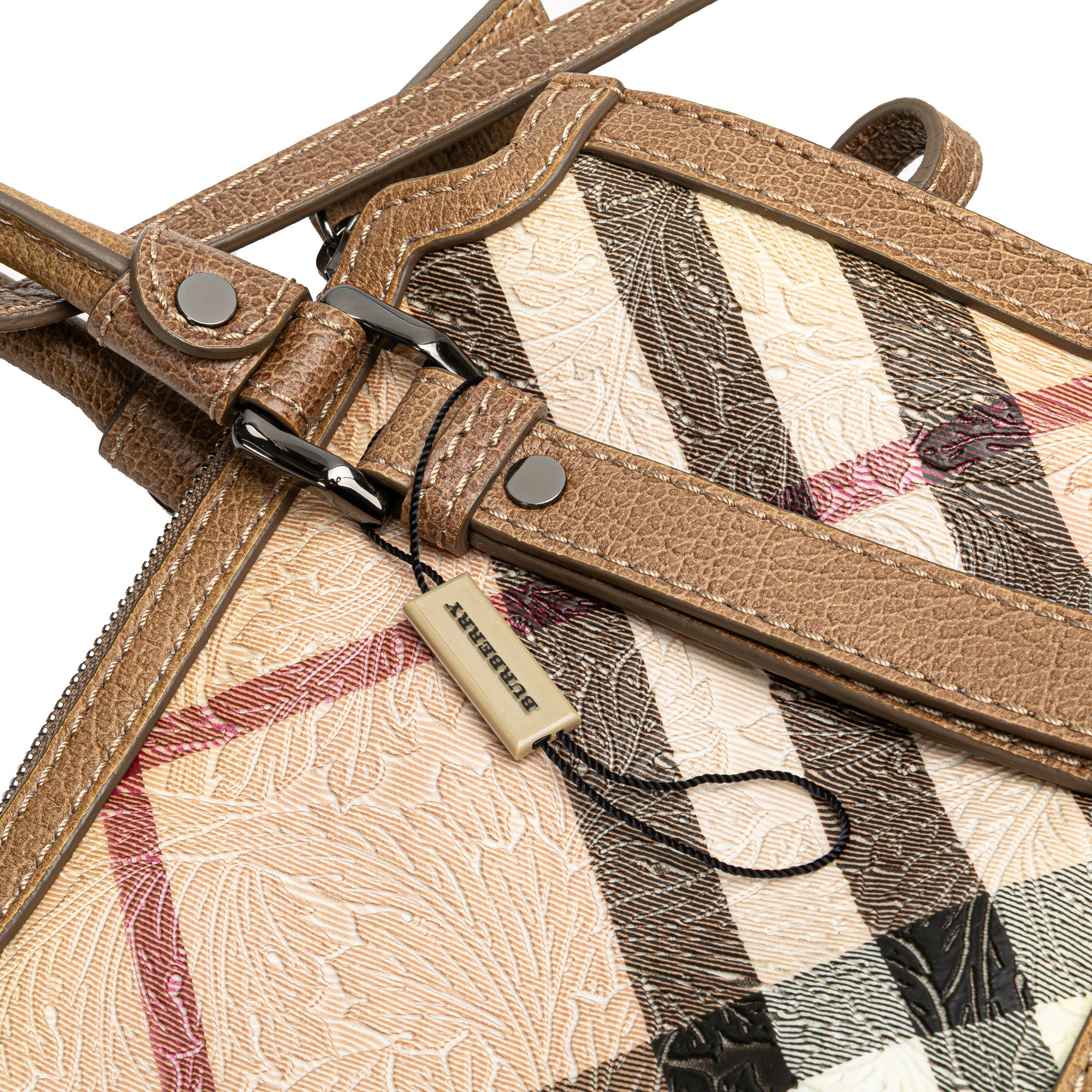 Embossed Supernova Check Coated Canvas Satchel